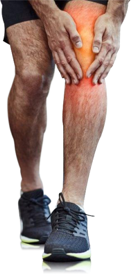 Foto de homem com dor no joelho